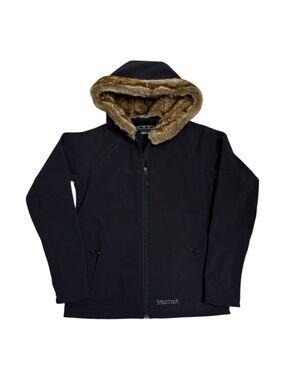 MARMOT Faux Fur Shell Waterproof Ski Casual Windbreaker Jacket Womens Large